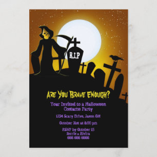 Grim Reaper Scary Halloween fest Inbjudningar