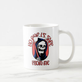 Grim Reaper Scythe No One är Säker Kaffemugg
