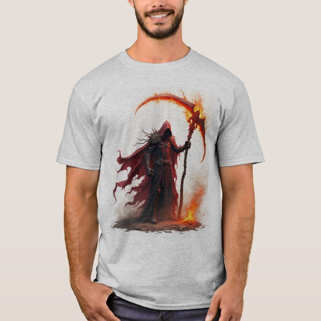 Grim reaper scythe print t-shirt (Framsida)