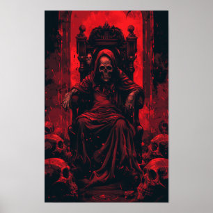 Grim Reaper Sitta på Throne Poster