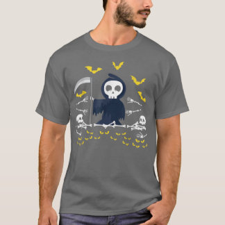 Grim Reaper Skeleton Fictophilia  T Shirt