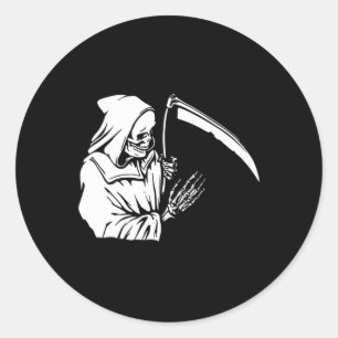 Grim Reaper Skeleton Pocket Corner Runt Klistermärke