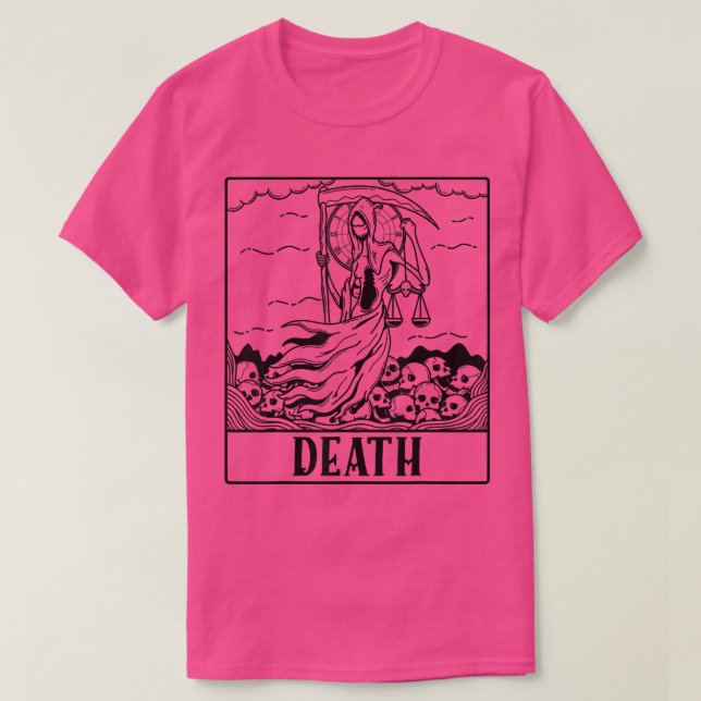 Grim Reaper Skeleton Tarot Card Blackcraft Manar W T Shirt (Design framsida)