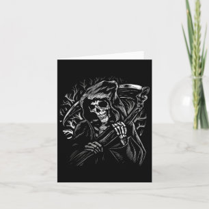 Grim Reaper Skull Dödsfall Scythe Dead Gothic Horr Kort