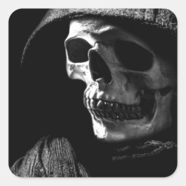 Grim Reaper Skull Fyrkantigt Klistermärke