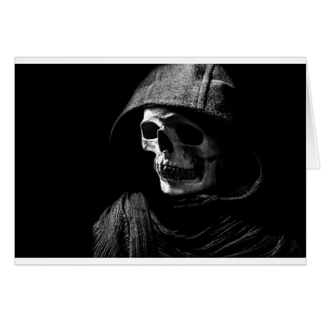 Grim Reaper Skull Hälsningskort (Framsidan Horizontal)