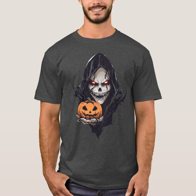 Grim Reaper Skull T Shirt (Framsida)