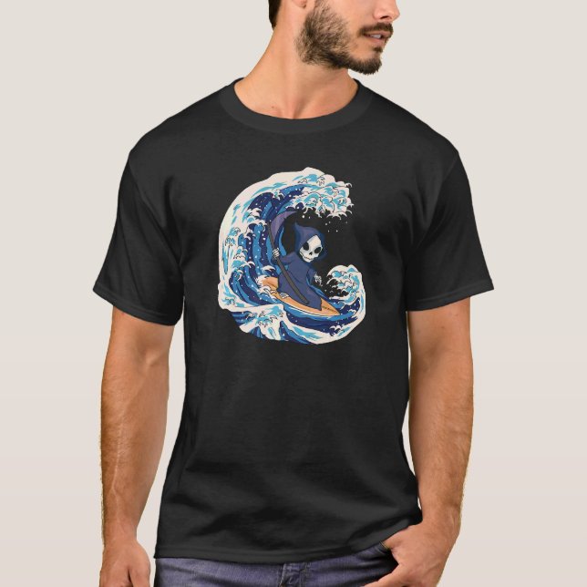 Grim Reaper Surfing T Shirt (Framsida)