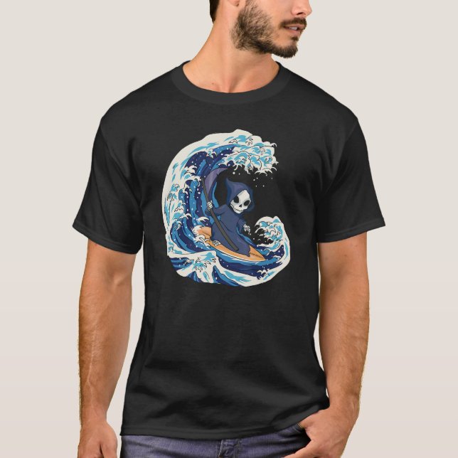 Grim Reaper Surfing T Shirt (Framsida)