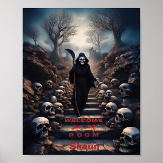 Grim Reaper Välkommen Till Mitt Rum Anpassningsbar Poster