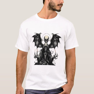 Grim Reaper with Fladdermus Vingar and Candles - M T Shirt
