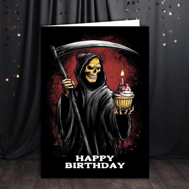 Grim Reaper with Scythe Birthday Kort (Skapare uppladdad)