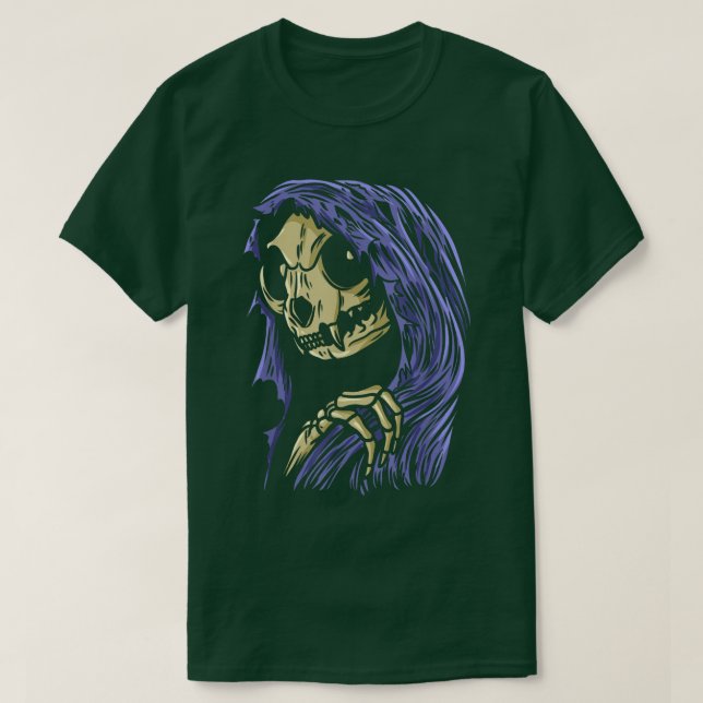Grim Reapurr Death Grim Reaper Cat Halloween Cat L T Shirt (Design framsida)