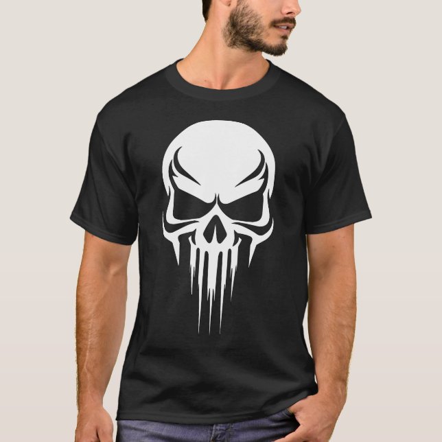 Grim Specter Dripping Skull Graphic T Shirt (Framsida)