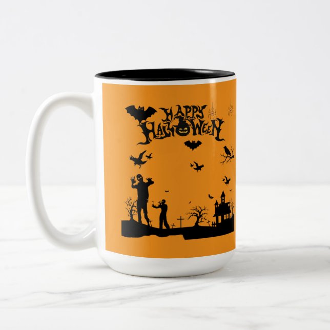 Grim Spirits Rising orange Två-Tonad Mugg (Vänster)