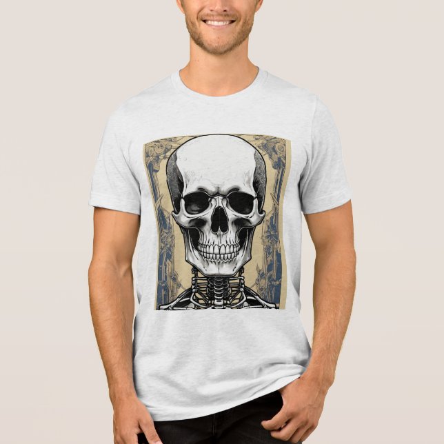 "Grim Stil: Skeleton Porträtt T-Shirt" T Shirt (Framsida)