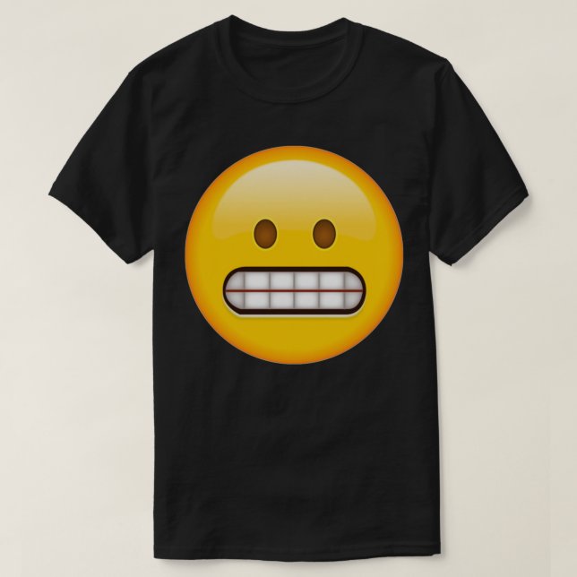 Grimacing Ansikte Emoji T Shirt (Design framsida)