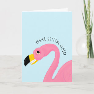 Grimacing Flamingo Funny att bli äldre Kort