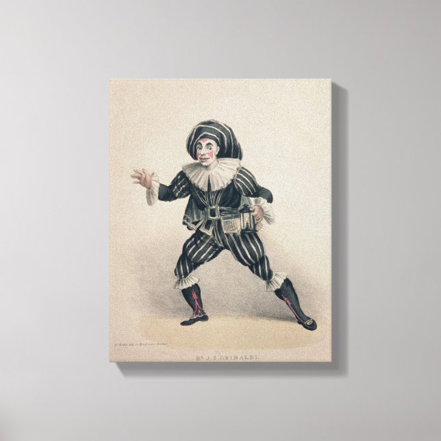 Grimaldi as Scaramouche från Commedia dell'Ar Canvastryck (Framsida)