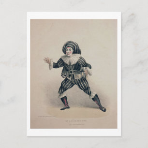 Grimaldi as Scaramouche från Commedia dell'Ar Vykort