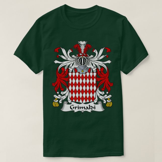 Grimaldi Coat of Arms Family Crest 1  T Shirt (Design framsida)