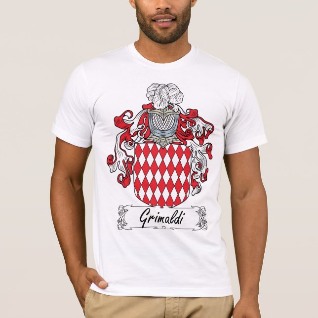 Grimaldi familjvapensköld tee shirt (Framsida)