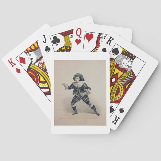 Grimaldi som Scaramouche, från den Commedia Casinokort (Baksidan)