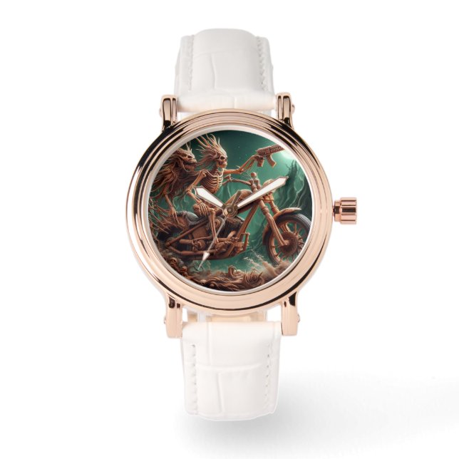 Grimbone och Skulldust, monterade sin stora heliko Armbandsur (Framsida)