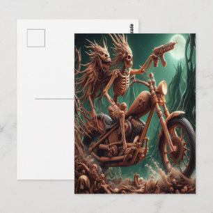 Grimbone och Skulldust, monterade sin stora heliko Vykort