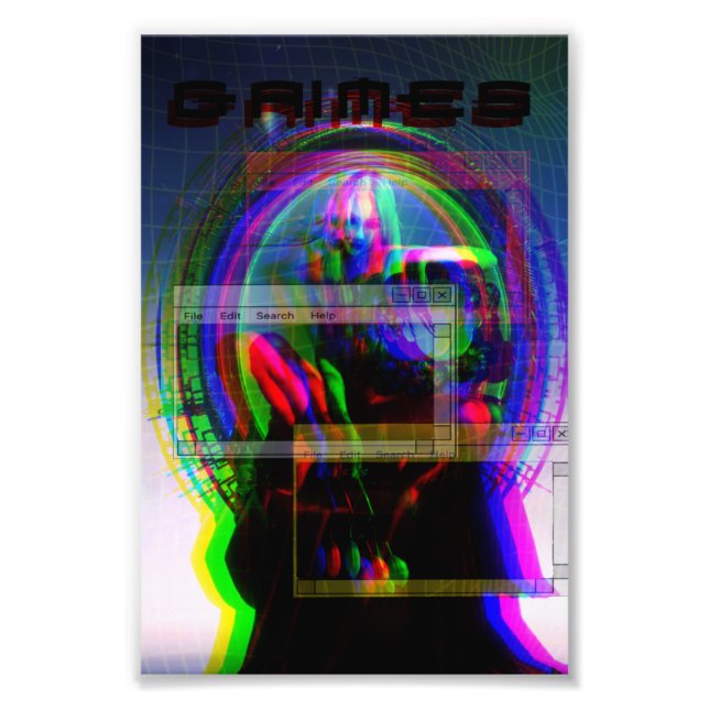 Grimes poster cyberpunk (Framsidan)