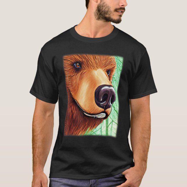 Grimma med motiv för animalisk grafik med bea t shirt (Framsida)