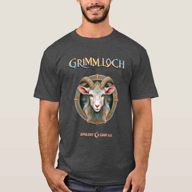 Grimmloch Get Emblem Fantasi RPG T Shirt (Framsida)