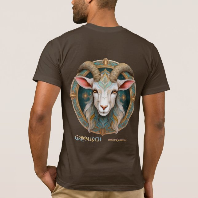 Grimmloch Goat Emblem Fantasy RPG T Shirt (Baksida)