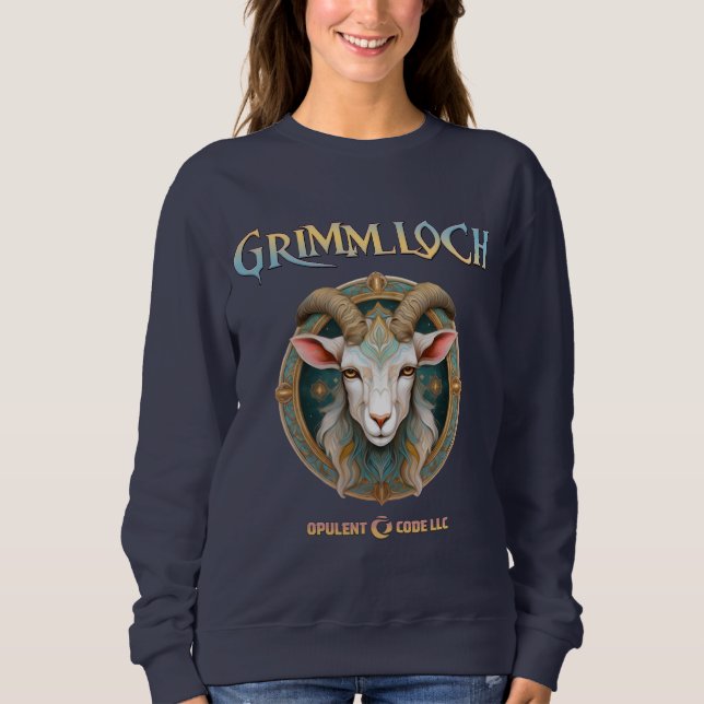 Grimmloch Goat Emblem Fantasy RPG T Shirt (Framsida)