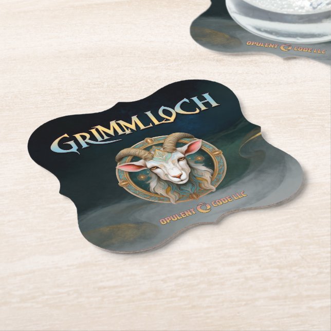 Grimmloch Goat Emblem Fantasy RPG Underlägg Papper (Vinklad)