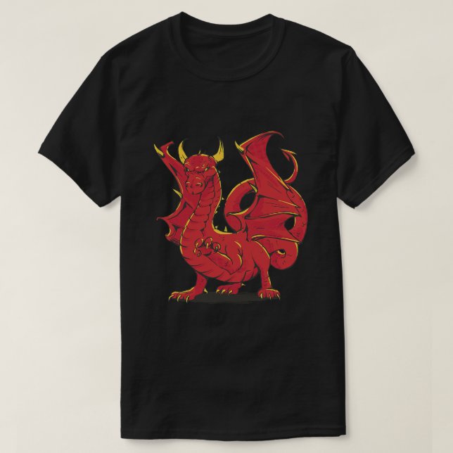 Grimmy Red Dragon Chinese Red T Shirt (Design framsida)