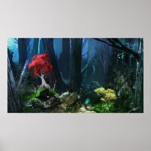 Grimoire: Manastorm begreppskonst - skogplats Poster