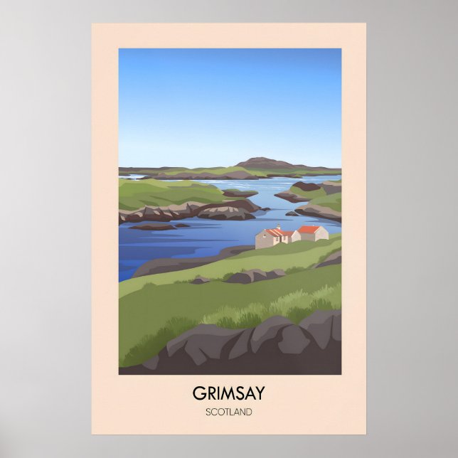 Grimsay Skottland Resa Affisch (Framsidan)