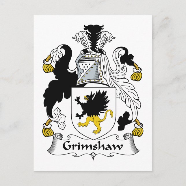 Grimshaw Family Crest Vykort (Framsida)