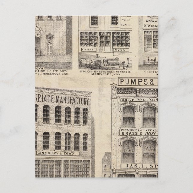 Grimshaw och Town, Minnesota Vykort (Framsida)