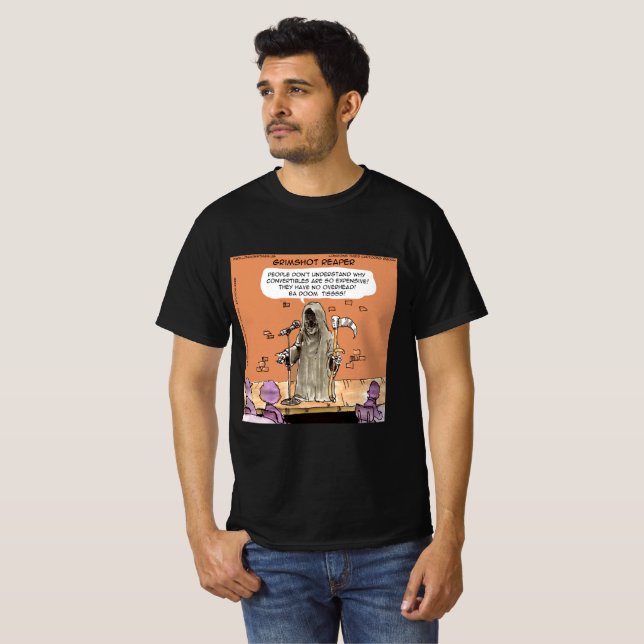 Grimshot Reaper Funny Grim Reaper Standup Comic T Shirt (Hel framsida)