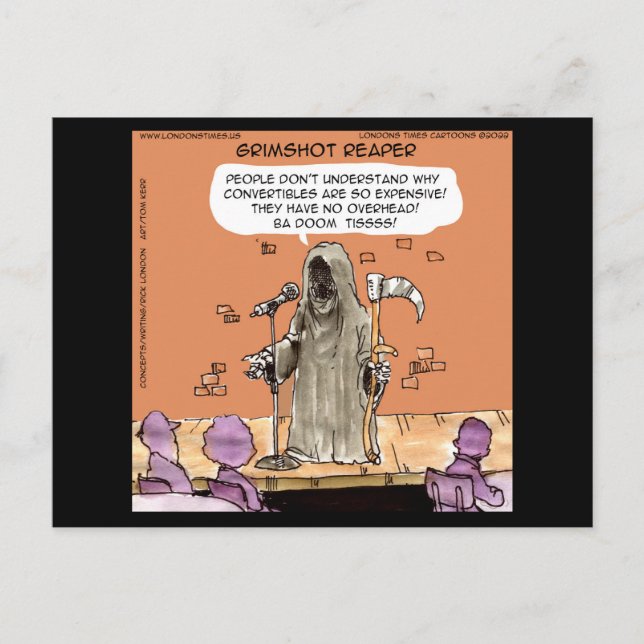 Grimshot Reaper Grim Reaper Standup Komiker Rolig Vykort (Framsida)