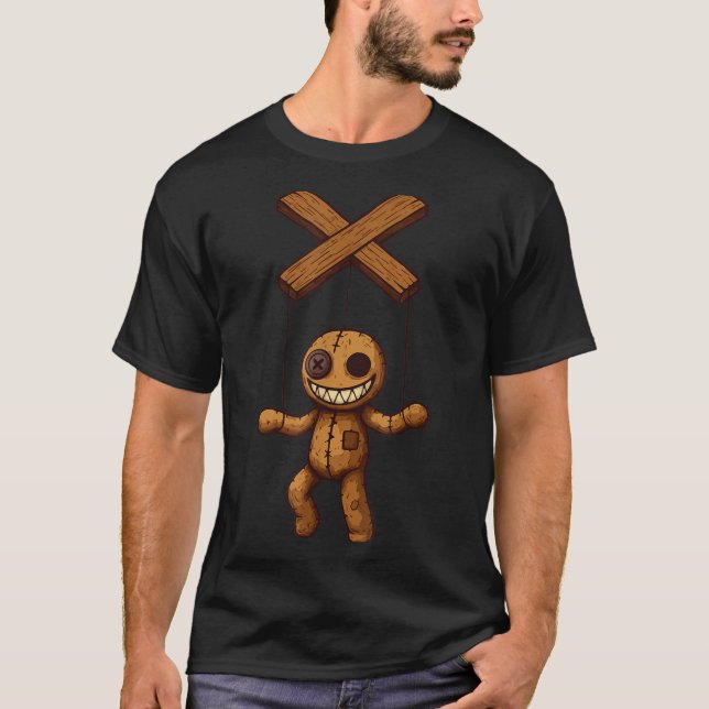 Grimstring – Soky Playful Puppet Marionette Cartoo T Shirt (Framsida)
