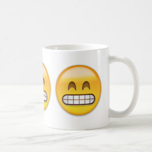 Grina ansikte med att le ögon Emoji Kaffemugg