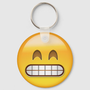 Grina ansikte med att le ögon Emoji Nyckelring