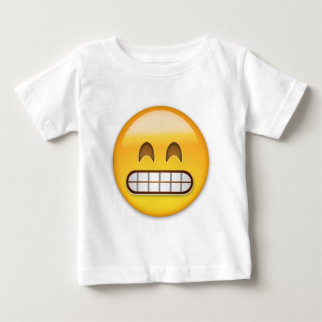 Grina ansikte med att le ögon Emoji T-shirt (Framsida)