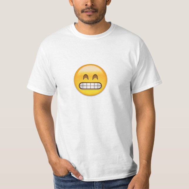 Grina ansikte med att le ögon Emoji Tröja (Framsida)