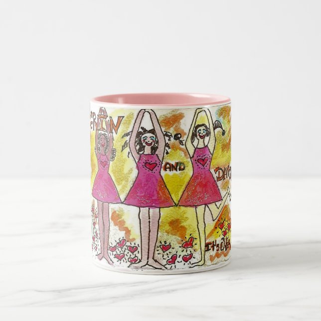 Grina och dansa muggen Två-Tonad mugg (Center)