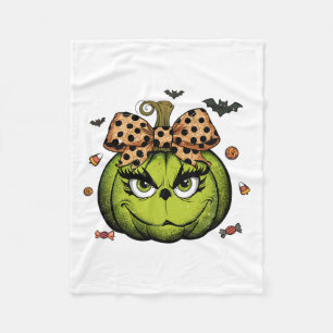 Grinc Pumpkin Coquette Pumpkin Halloween Spooky Se Fleecefilt