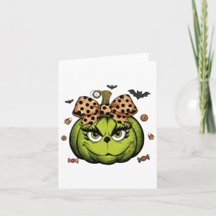 Grinc Pumpkin Coquette Pumpkin Halloween Spooky Se Kort